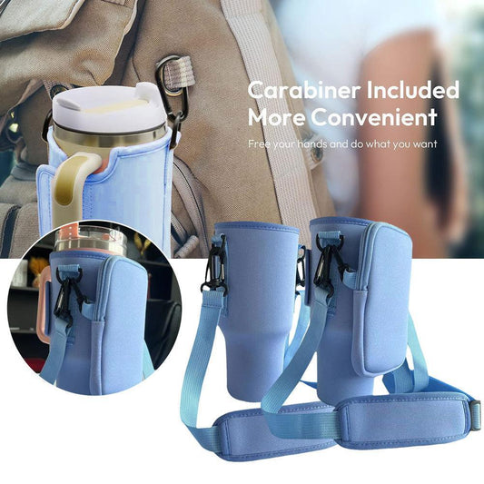 Stanley 40oz Bottle Holder: Adjustable Shoulder Strap Water Bottle Carrier Bag with Elastic Material