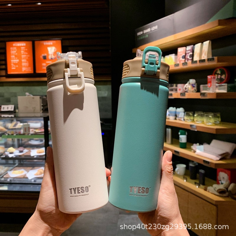 Tyeso Stainless Steel Thermos Bottle With Straw Vacuum