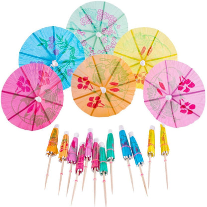 50-Piece Luau Cocktail Umbrella Parasols