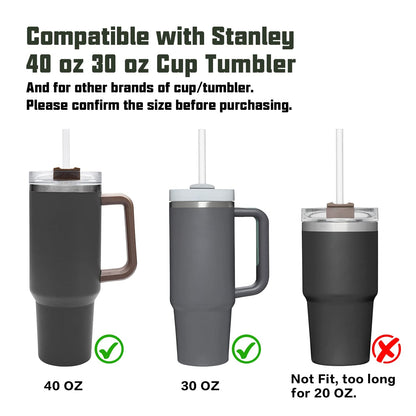 Stanley-Compatible Replacement Straws - 6-Pack with Cleaning Brush
